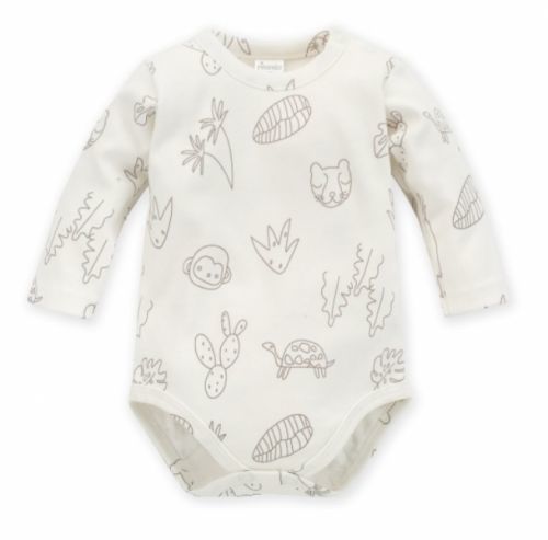 PINOKIO Pinokio Body dlouhý rukáv Slow Life - ecru 62 (3-6m)