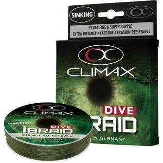 Potápivá šňůra Climax iBraid DIVE olivová 135m 0,18mm 9,5kg