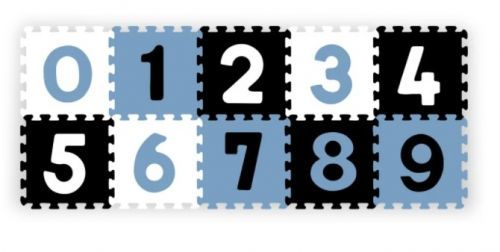 BabyOno BabyOno Pěnové puzzle - Čísla, 10ks, černá/modrá/bílá