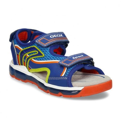Modré dětské sandály s barevnými prvky