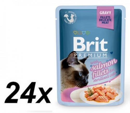 Brit Premium Cat Delicate Fillets in Gravy with Salmon for Sterilised 24 X 85 g