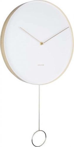 Bílé nástěnné kyvadlové hodiny Karlsson Pendulum, ø 34 cm