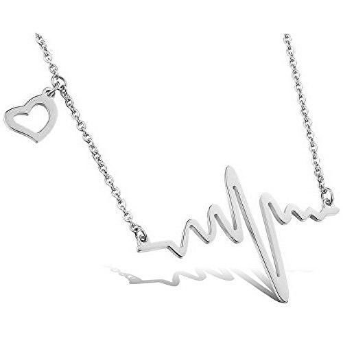 Troli Originální ocelový náhrdelník Srdeční tep KNSC-253