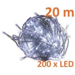 Vánoční LED osvětlení 20 m - studená bílá 200 LED