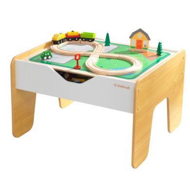 Kidkraft ® Hrací stůl 2 v 1 s hrací plochou, šedý a přírodní