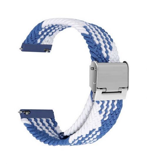 Pletený řemínek TopQ Braid pro Apple Watch 3-4-5-6-SE 42-44mm modro-bílý 60382