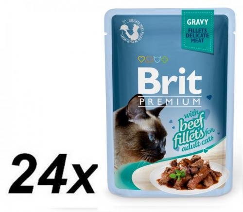 Brit Premium Cat Delicate Fillets in Gravy with Beef 24 X 85 g