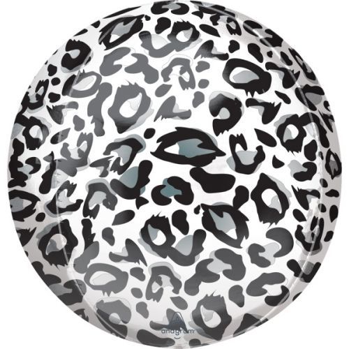 BALÓNEK fóliový ORBZ koule vzor Sněžný leopard 38cm