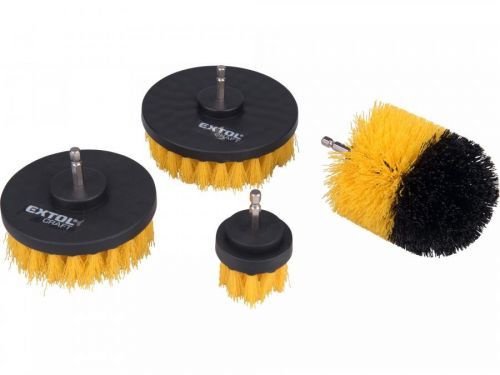 Sada kartáčů 4ks nylon na vrtačku 1/4