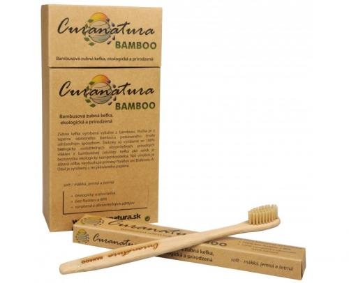 Zdravý zubní kartáček Curanatura 12 ks Bamboo - zelená volba