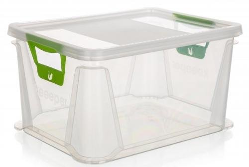 keeeper Přepravka se soft touch rukojetí, nosnost 20 kg, s víkem čirá