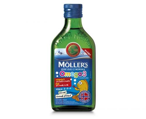 Möller´s Möller`s rybí olej z tresčích jater z Norska s přírodní ovocnou příchutí 250 ml