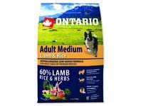 ONTARIO Dog Adult Medium Lamb & Rice 2,25kg