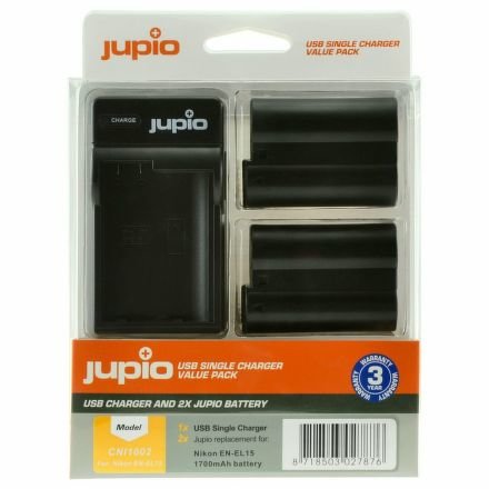 Jupio Kit 2x EN-EL15 + USB Dual Charger pro Nikon