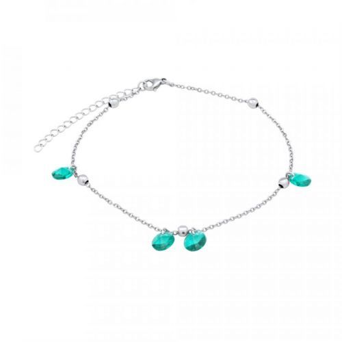 Ocelový řetízek na nohu Tricia - zelený - KMM1756