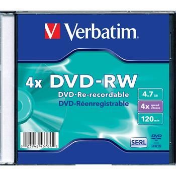 DVD-RW 4.7GB Verbatim  4x, jewel slim 1 ks