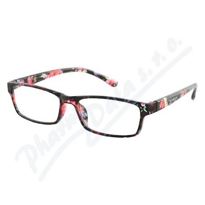 Brýle čtecí +1.00 UV400 černo-květinové