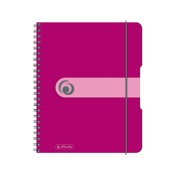 Spir.blok A5/80listů, čtv., tmavě růžový