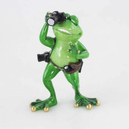 Žába fotograf polystone zelená 17cm