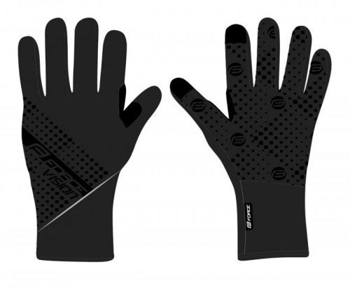 Force VISION černé softshell cyklistické rukavice