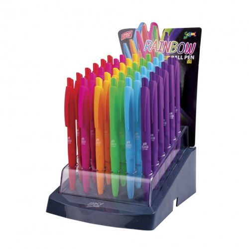 Kuličkové pero RAINBOW trojhranné semi gel mix barev