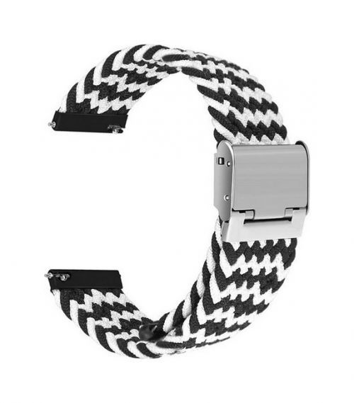 Pletený řemínek TopQ Braid pro Apple Watch 3-4-5-6-SE 42-44mm černo-bílý 60383