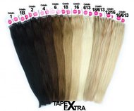 Asijské vlasy na metodu TAPEX EXTRA odstín 6 Délka: 50 cm, hmotnost: 25 gramů, 10 pásků