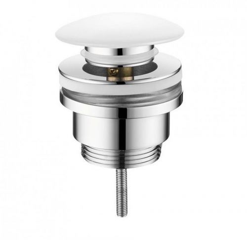 SAPHO Umyvadlová výpust 5/4“, click-clack, keramická zátka, tl.10-55mm, bílá CV1002C