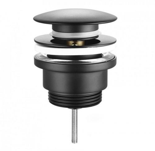 SAPHO Umyvadlová výpust 5/4“, click-clack, velká zátka, tl.10-55mm, černá CV1002B