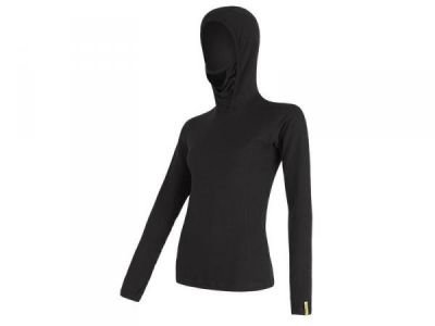 Triko Sensor Merino DF dámské,  dl.ruk. s kapucí, černá - velikost XL