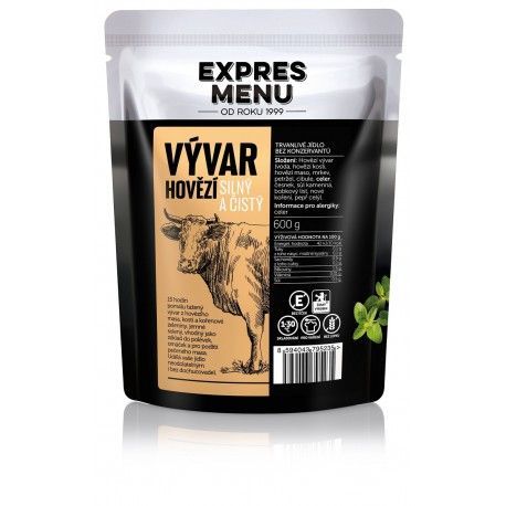 Expres Menu Hovězí vývar 600 g - čistý vývar 15 hodin pomalu tažený