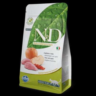 N&D Grain Free cat Adult Boar & Apple 300 g