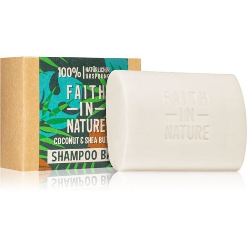 Faith In Nature Coconut & Shea Butter organický tuhý šampon dodávající hydrataci a lesk 85 g