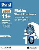 BOND 11+ CEM: CEM Maths Word Problems 10 Minute Tests: - 10-11 Years (Hughes Michellejoy)(Paperback)