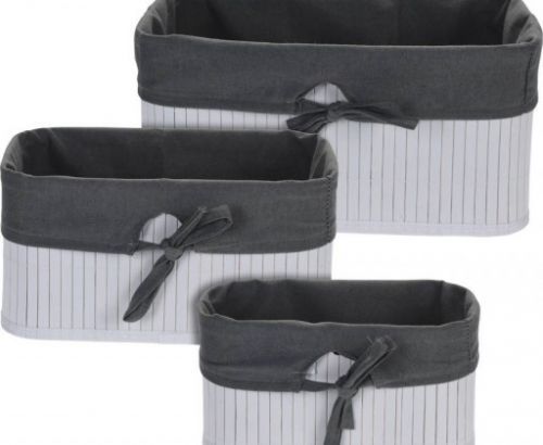 Sada košíků bambus/textil 3 ks EXCELLENT KO-MA1000030