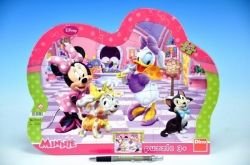 Puzzle deskové Minnie a mazlíčci kontura 35x28cm 25 dílků