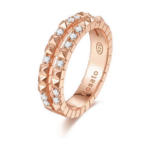 Rosato Originální bronzový prsten se zirkony Cubica RZA014 52 mm