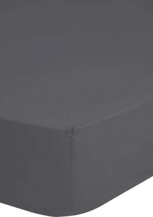 Šedé elastické prostěradlo z bavlněného saténu HIP, 90 x 200 cm