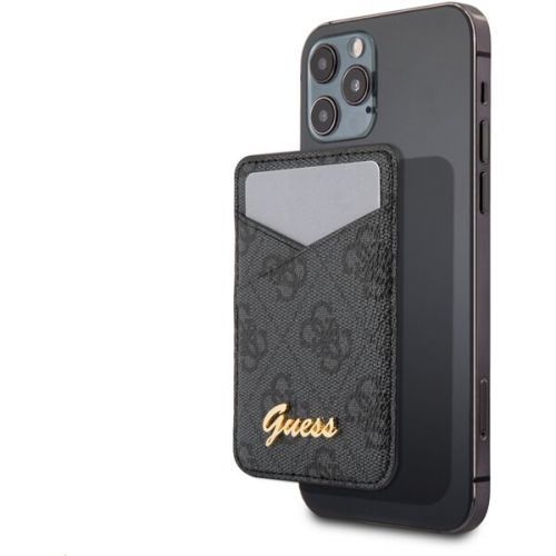 Guess 4G Magnetic Cardslot Triangle Logo šedá