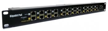 Patchpanel POE Gigabit cat.5e 12p 1U Black (provedení 19