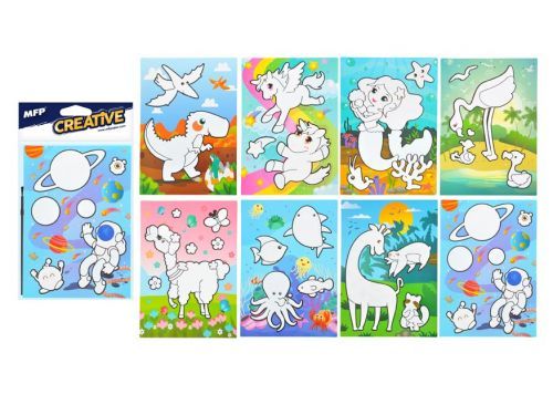 MFP 5301053 Malování vodou - kartonový list + štětec 150x210mm mix č.3