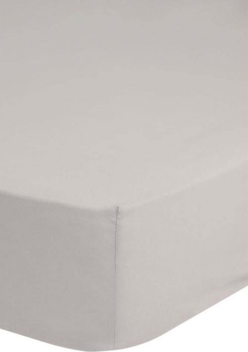 Béžové bavlněné elastické prostěradlo Good Morning, 180 x 200 cm