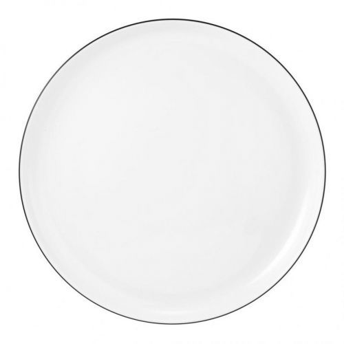 Seltmann Weiden MĚLKÝ TALÍŘ, keramika, 26 cm - černá, bílá