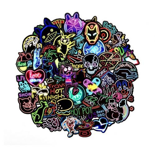 Neonové samolepky 30 ks