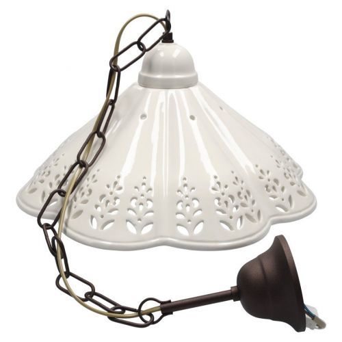 SAPHO LAMPEDUSA závěsné svítidlo E27, 60W, 230V, keramické stínítko, mosazný řetěz MC011C