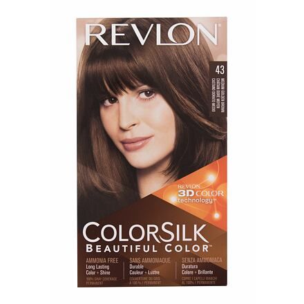 Revlon Colorsilk Beautiful Color odstín 43 Medium Golden Brown sada barva na vlasy Colorsilk Beautiful Color 59,1 ml + vyvíječ 59,1 ml + kondicionér 11,8 ml + rukavice pro ženy