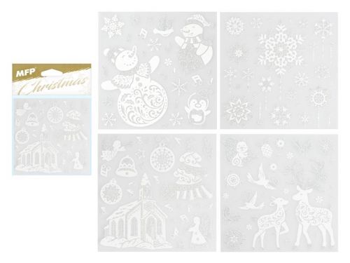 MFP 8882327 Samolepka vánoční se stříbrným glitrem 180x180mm