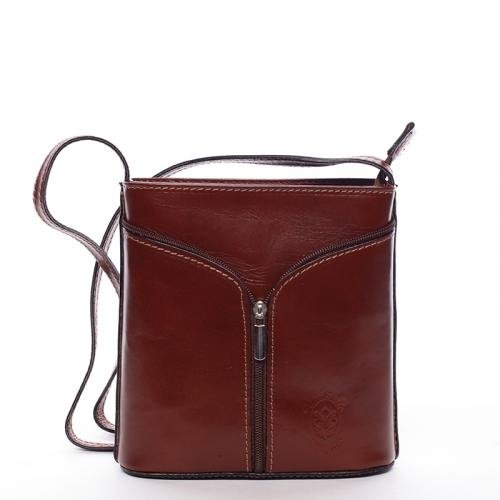 Dámská kožená crossbody Viola, hnědá