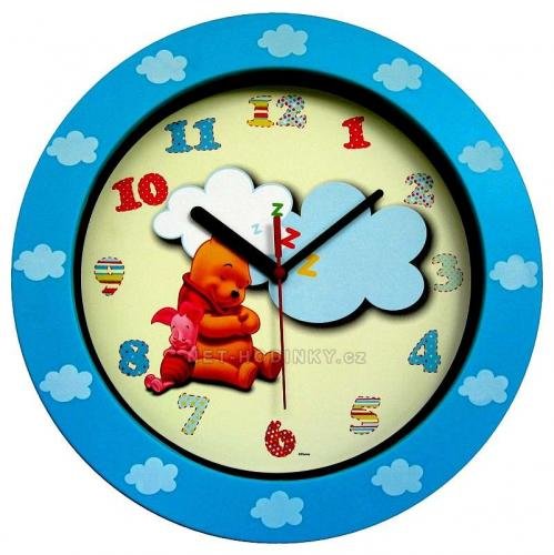 Dětské nástěnné hodiny kulaté medvídek POOH