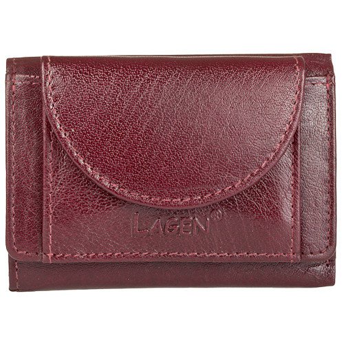 Lagen Unisex kožená červená peněženka Red W-2030